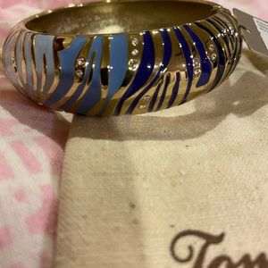 Navy blue, medium blue & gold bracelet